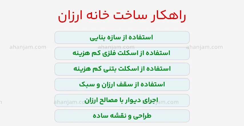 کم هزینه ترین روش ساخت خانه