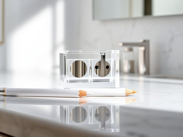 مداد تراش آرایشی دوقلو مدل شیشه ای بیول | تیزکنندگی دقیق