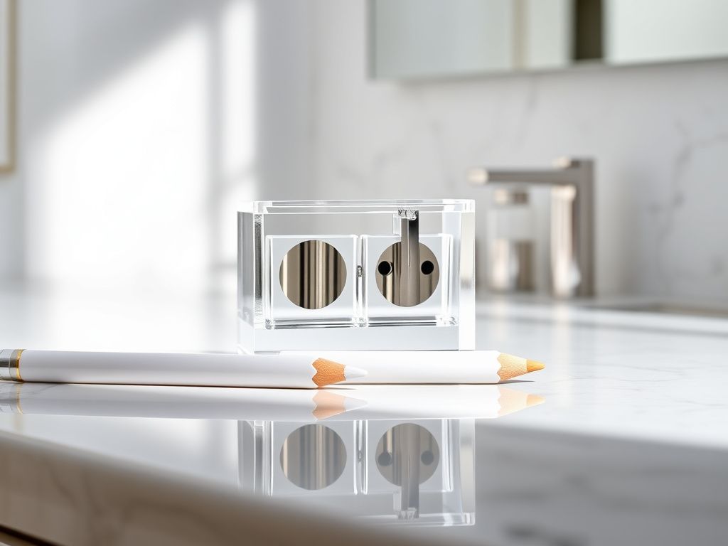 مداد تراش آرایشی دوقلو مدل شیشه ای بیول | تیزکنندگی دقیق